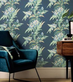 Aurora Wallpaper by 1838 Wallcoverings Lagoon