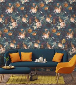Ava Marika Mural by Woodchip & Magnolia Teal/Orange