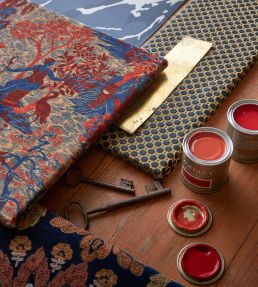 Avalonis Velvet Fabric by Zoffany Como Blue / Koi