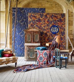 Avalonis Wallpaper by Zoffany Como Blue / Koi