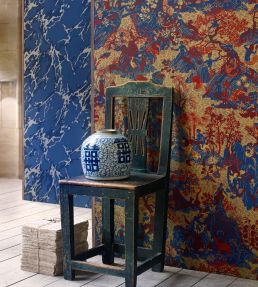 Avalonis Wallpaper by Zoffany Como Blue / Koi