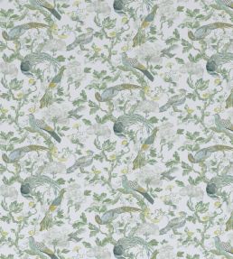 Aviary Glazed Fabric by Madeaux 04 Golden Teal