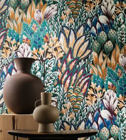 Avicennia Wallpaper by Casamance Noir/Topaze