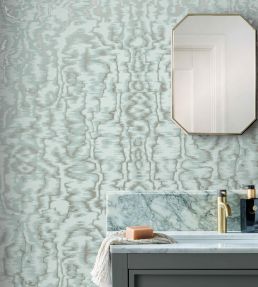 Avington Wallpaper by 1838 Wallcoverings Duck Egg Blue