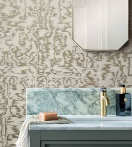 Avington Wallpaper by 1838 Wallcoverings Soft Gold