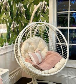 Awning Stripe Fabric by Woodchip & Magnolia Blush Pink