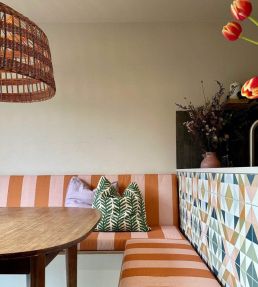 Awning Stripe Fabric by Woodchip & Magnolia Blush Pink