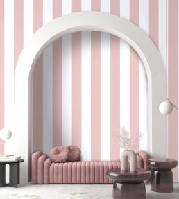 Awning Stripe Wallpaper by Woodchip & Magnolia Blush Pink