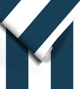 Awning Stripe Wallpaper by Woodchip & Magnolia Navy/White