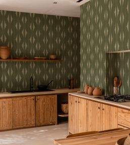 Azilal Embroidery Wallpaper by Coordonne Pistachio