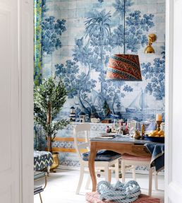 Azure Mural by MINDTHEGAP Blue White