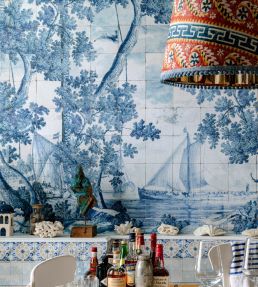 Azure Mural by MINDTHEGAP Blue White