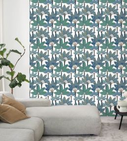 Babel Wallpaper by Casadeco Bleu Mediterranee