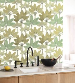 Babel Wallpaper by Casadeco Vert Nil
