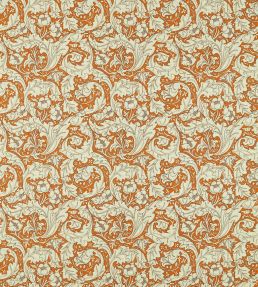 Bachelors Button Fabric by Morris & Co Burnt Orange/Sky