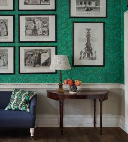Bachelors Button Wallpaper by Morris & Co Olive/Turquoise
