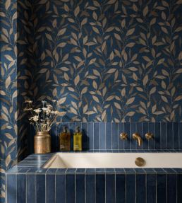 Bagru Wallpaper by Coordonne Indigo