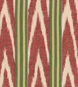 Bakhmal Ikat Fabric by MINDTHEGAP Red Green