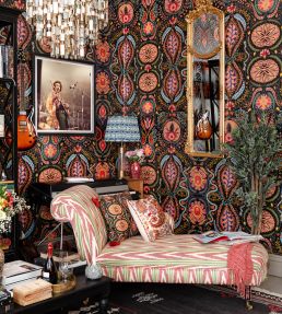 Bakhmal Ikat Fabric by MINDTHEGAP Red Green