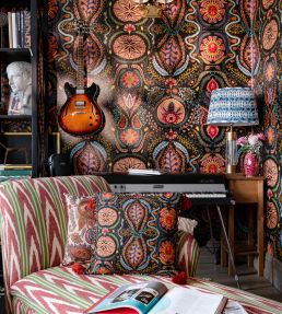 Bakhmal Ikat Fabric by MINDTHEGAP Red Green