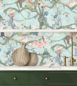 Balancing Act Wallpaper by Brand McKenzie Green Sky