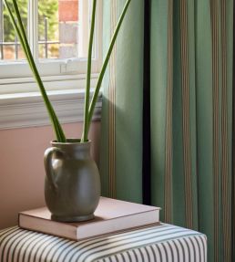 Ballycastle Stripe Fabric by Ian Mankin Celadon