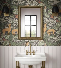 Balmoral Wallpaper by Warner House Charcoal