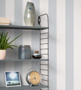 Baltic Rayure Wallpaper by Casadeco Bleu/Blanc
