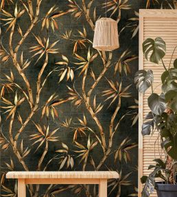Bamboo Wallpaper by Avalana Forest Green