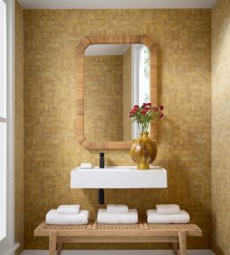 Bamboo Mosaic Wallpaper by Thibaut Sand