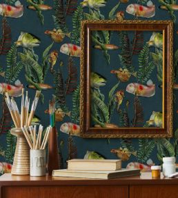 Bank of Fish Wallpaper by Coordonne Lagoon