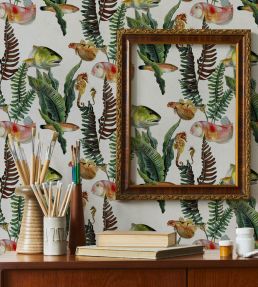 Bank of Fish Wallpaper by Coordonne Swan