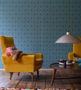 Barace Wallpaper by Farrow & Ball Wine Dark / Lobster