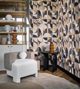 Barillet Wallpaper by Casamance Anthracite/Nude