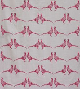 Pheasant Fabric by Barneby Gates Pink on Cream
