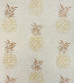 Pineapples Fabric by Barneby Gates Gold On Natural