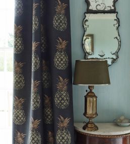 Pineapples Fabric by Barneby Gates Gold On Natural
