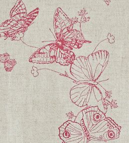Butterflies Fabric by Barneby Gates Raspberry