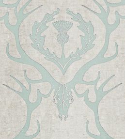 Deer Damask Fabric by Barneby Gates Duck Egg