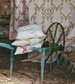 Deer Damask Fabric by Barneby Gates Duck Egg