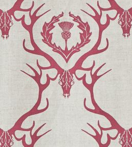 Deer Damask Fabric by Barneby Gates Claret