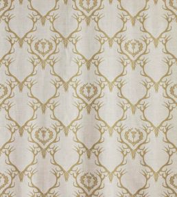 Deer Damask Fabric by Barneby Gates Gold