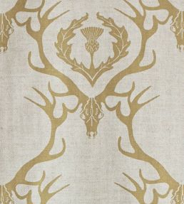 Deer Damask Fabric by Barneby Gates Gold