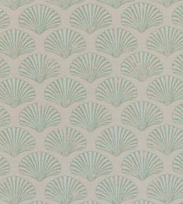 Scallop Shell Fabric by Barneby Gates Plaster/Green