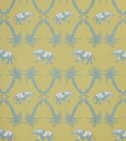 Elephant Palm Wallpaper by Barneby Gates Ochre/Blue