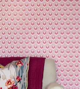 Ikat Heart Wallpaper by Barneby Gates Oxblood