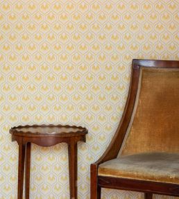 Ikat Heart Wallpaper by Barneby Gates Mustard