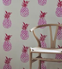Pineapple Wallpaper by Barneby Gates Red/Pink