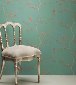 The English Robin Wallpaper by Barneby Gates Jade