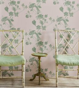 Vintage Bird Trail Wallpaper by Barneby Gates Blue/Pink